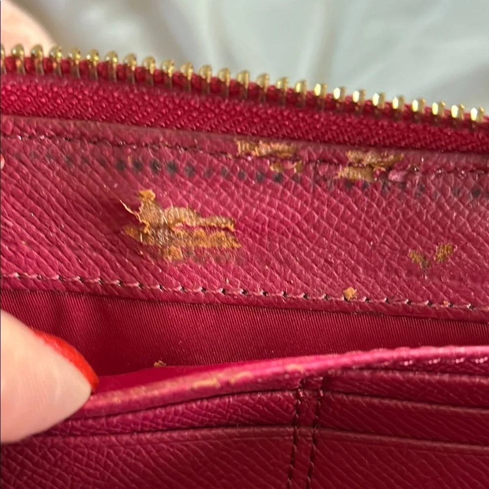 Coach Brown and Pink Signature Canvas Wallet
